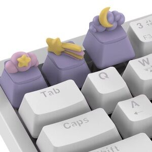 🌙⭐ STARS & MOON KEYBOARD PACK 💜⌨️ | MX Mechanical Keycaps+Spacebar - NWT
